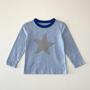 J.Crew Crewcuts Heathered Blue Metallic Star Long Sleeve Tee | Unisex 2T